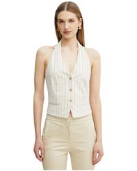 Fracomina - Gestreepte Knopen Top - Lyst
