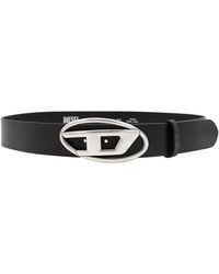 DIESEL - Vegetable Leather Belt With D Logo Buckle - Lyst