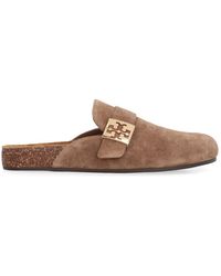 Tory Burch - Wildleder Mules Mit Runder Zehenpartie - Lyst