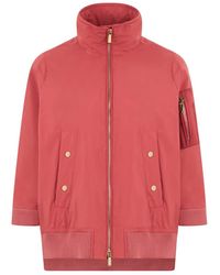 Moorer - Jassen ,Rood ,Polyester Lichte Technische Jas Met Rits - Lyst