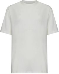 Jil Sander - Weiße t-shirts und polos mit geripptem rundhalsausschnitt - Lyst