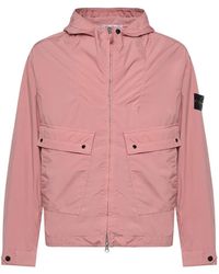 Stone Island - Jassen ,Roze ,Katoen Light Compact Touch Poly-Tc Jacket - Lyst