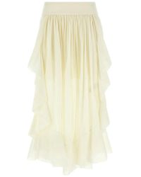 Zimmermann - Rokken ,Wit ,Katoen Acacia Ruffle Maxi Rok - Lyst