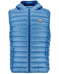 J.O.T.T - Jassen ,Blauw ,Hooded Sleeveless Puffer Vest - Lyst