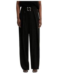 Sportmax - Broeken ,Zwart ,Polyester Berard Wijde Broek - Lyst
