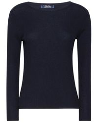 Max Mara - Truien & Vesten ,Blauw ,Wol Trui Van Geribbelde Wol - Lyst