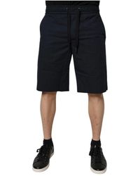 Dolce & Gabbana - Korte Broeken ,Blauw ,Katoen Bermuda Sweatshorts - Lyst