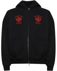 Rhude - Hoodies & Sweatvesten ,Zwart ,Katoen Zip-Through Hoodie - Lyst