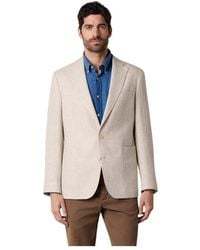 Brooks Brothers - Jassen ,Wol Pied De Poule Linnen-Wollen Blazer - Lyst