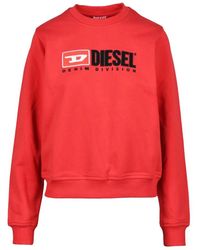 DIESEL - Hoodies & Sweatvesten ,Rood ,Katoen Katoenen Sweatshirt Model: Felpa - Lyst