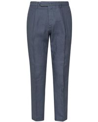 Santaniello - Broeken ,Blauw ,Blauwe Geplooide Broek Met Ritssluiting - Lyst