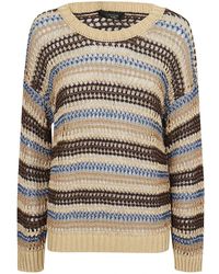 Weekend by Maxmara - Truien & Vesten ,Bruin ,Katoen Maglia Traforata - Lyst