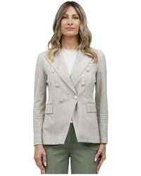 Circolo 1901 - Jassen ,Grijs ,Canvas Effect Blazer - Lyst