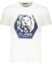 Roberto Cavalli - Tops ,Wit ,Katoen Short Sleeve T-Shirt - Lyst