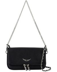 Zadig & Voltaire - Schwarze Leder Nano Wallet On Chain - Lyst