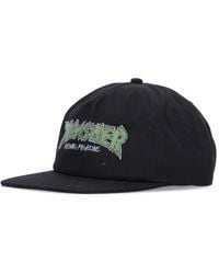 Thrasher - Accessoires ,Zwart ,Katoen Platte Klep Baksteenpet Zwart/Wit - Lyst