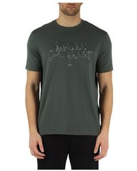 Armani Exchange - Regular fit baumwoll t-shirt mit erhabenem logo - Lyst