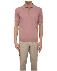 Peserico - Tops ,Roze ,Katoen Klassiek Polo Shirt Voor Mannen - Lyst
