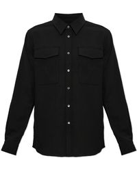 Ami Paris - Overhemden ,Zwart ,Wol Wol T-Shirt Met Zakken - Lyst