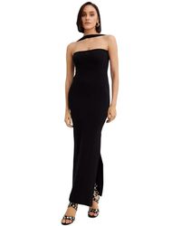 Courreges - Schwarzes strick midi kleid - Lyst