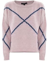 Kocca - Truien & Vesten ,Roze ,Criss-Cross Trui Met Lange Mouwen - Lyst