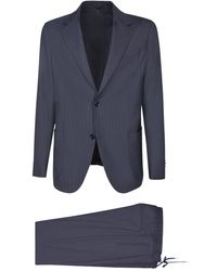 Lardini - Kostuums ,Blauw ,Wol Blauw Pak Verhoogt Stijl Statement - Lyst