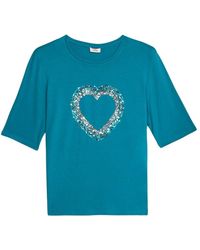 Oltre - T-Shirt Met Lovertjesborduursel - Lyst