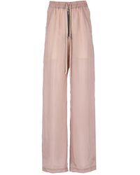 Rick Owens - Pantaloni palazzo rosa con vita elastica - Lyst