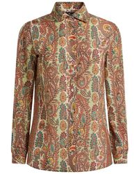 Etro - Overhemden ,Veelkleurig ,Katoen Cotton Silk Shirt - Lyst