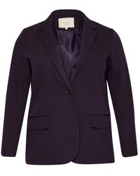 Kaffe - Jassen ,Paars ,Leer Paarse Dawn Blazer Met Zakken - Lyst
