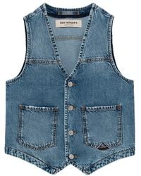 Roy Rogers - Jassen ,Blauw ,Denim Medium Wash Washed Denim Vest - Lyst