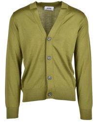 Alpha Studio - Truien & Vesten ,Groen ,Wol V-Hals Vest - Lyst
