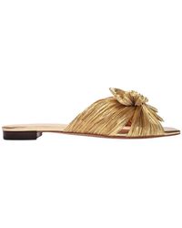 Loeffler Randall - Goldene knoten flache sandalen - Lyst
