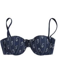 Tory Burch - Badmode ,Blauw ,Nylon Geprinte Bikini Top - Lyst