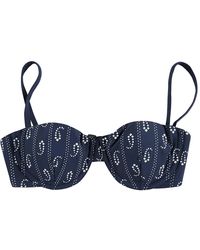 Tory Burch - Badmode ,Blauw ,Nylon Geprinte Bikini Top - Lyst