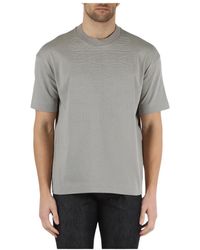 Emporio Armani - T-shirt aus schwerer baumwolle mit bedrucktem logo - Lyst