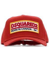 DSquared² - Accessoires ,Rood ,Katoen Logo Patch Cap - Lyst