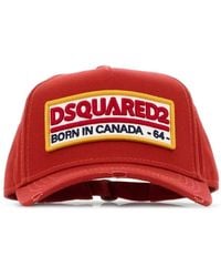 DSquared² - Accessoires ,Rood ,Katoen Logo Patch Cap - Lyst