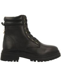 Gioseppo - Schoenen ,Zwart ,Leer Zwarte Leren Militaire Stijl Laarzen - Lyst