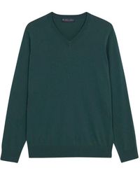 Brooks Brothers - Grüner Baumwoll-V-Ausschnitt-Pullover - Lyst