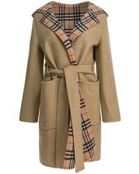 Burberry - Jassen ,Wol Omkeerbare Wollenmix Jas Met Kenmerkende Check-Voering - Lyst