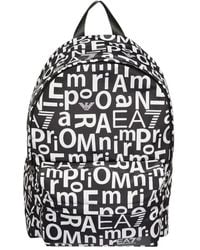 EA7 - Nylon rucksack schwarz weiß logo - Lyst