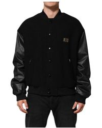 Dolce & Gabbana - Luxe Logo Plaque Bomber Jacket - Lyst