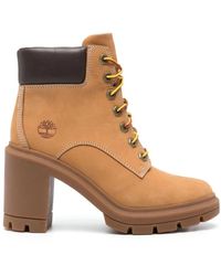 Timberland - Botas De Tacón Grueso De Gamuza Marrón, Mujer, Talla - Lyst