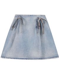 MSGM - Denimrock Mit Reißverschluss Hinten - Lyst