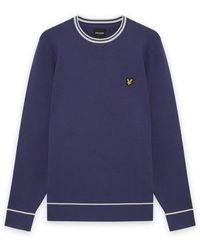 Lyle & Scott - Tipped Gebreide Trui Met Ronde Hals - Lyst