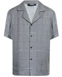 Balmain - Overhemden ,Zwart ,Shirt Met Pied-De-Poulepatroon - Lyst