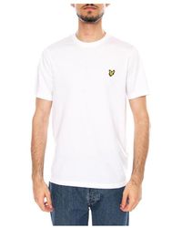 Lyle & Scott - Tops ,Wit ,Katoen Plain T-Shirt - Lyst