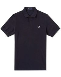 Fred Perry - Tops ,Blauw ,Katoen Slim Fit Effen Polo - Lyst