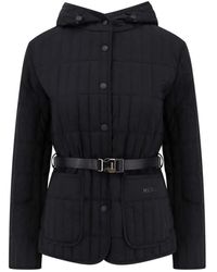 Mackage - Schwarze jacke mit kapuze und logopatch - Lyst